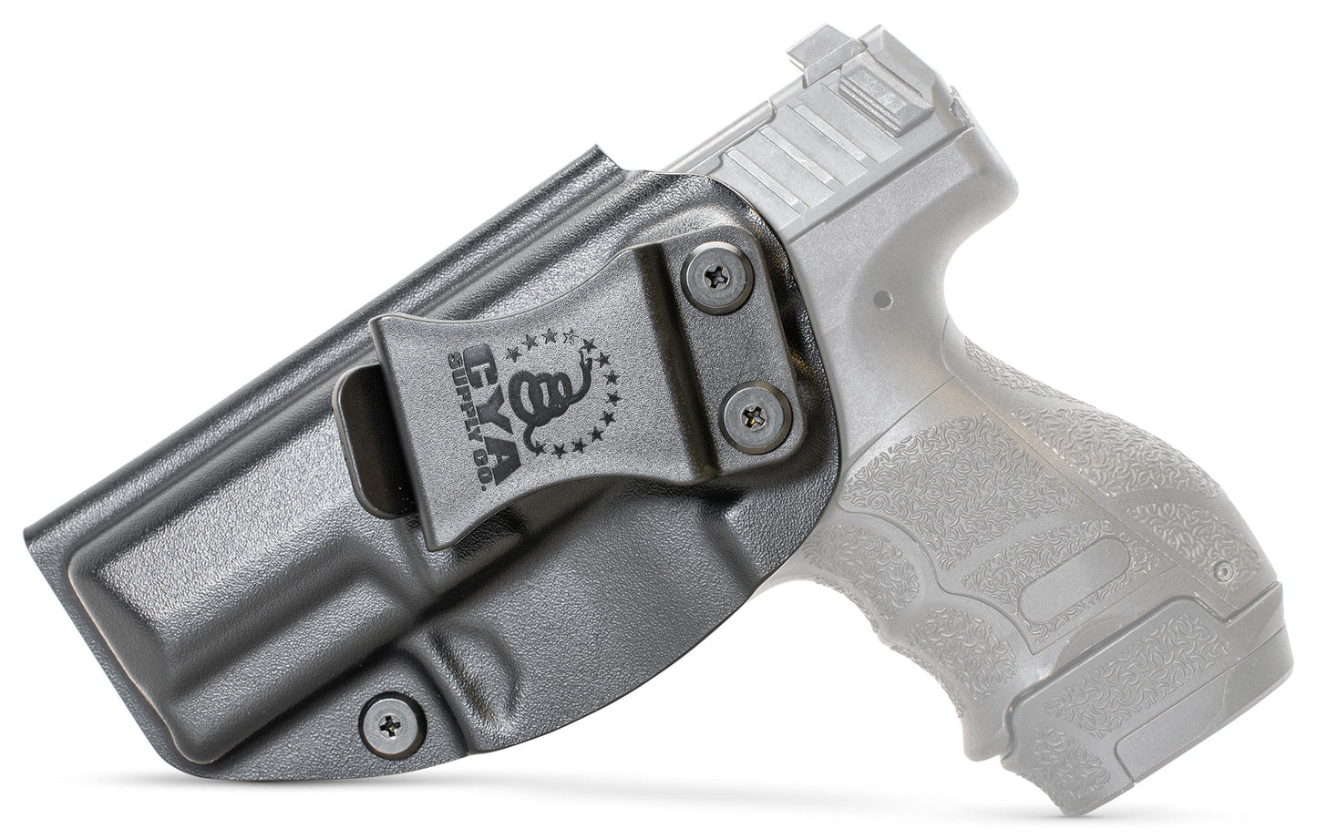 CYA black Base IWB holster with a black clip on a black hk vp9sk handgun