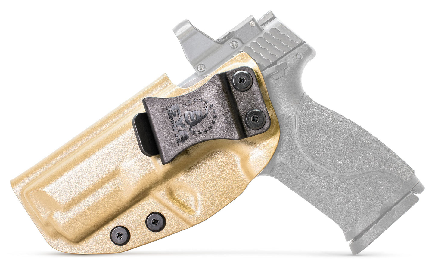 CYA Supply Co. Base IWB Full Size 4.25" Holster in tan color on a Smith & Wesson M&P M2.0
