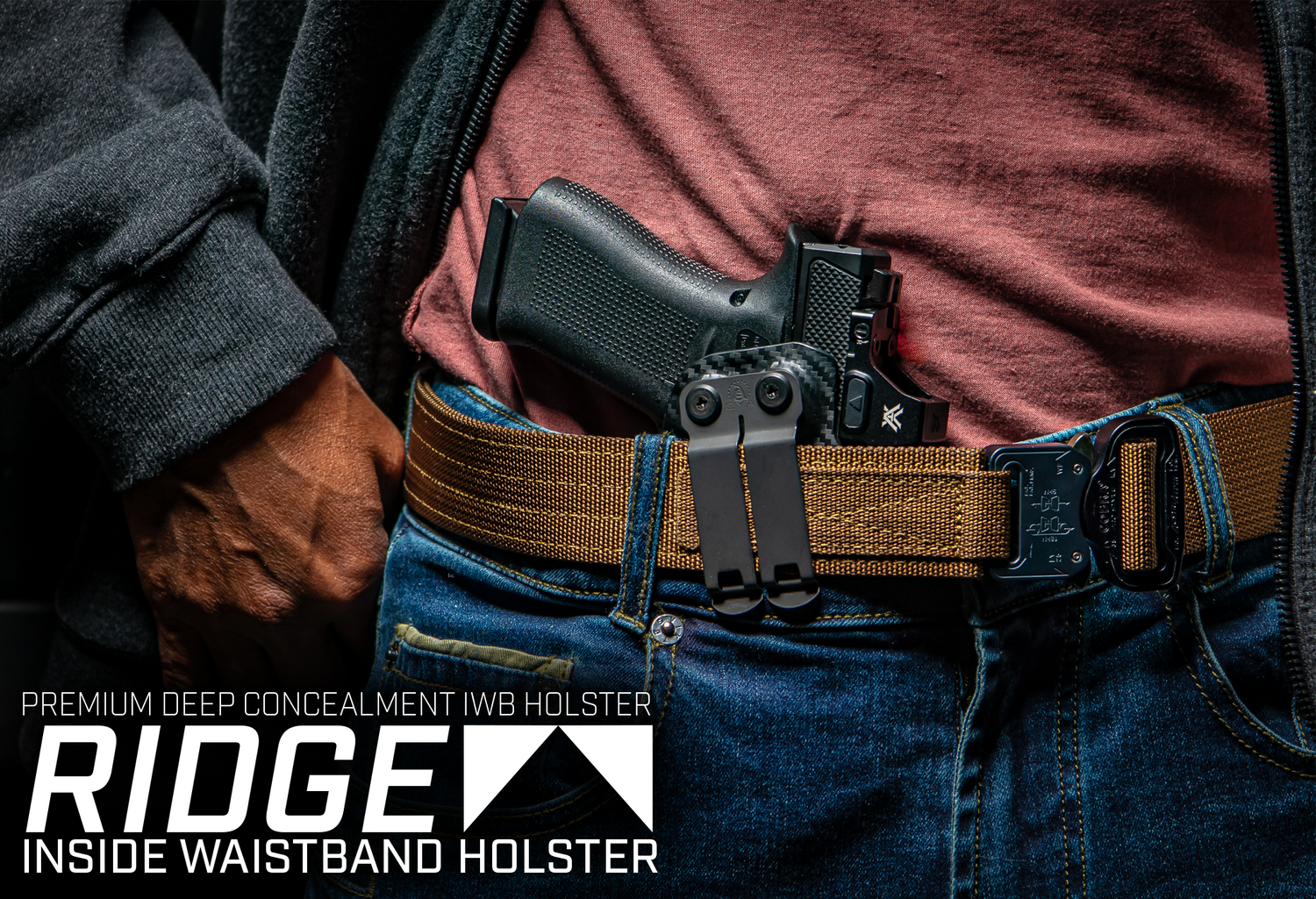 ridge iwb holster on tan belt