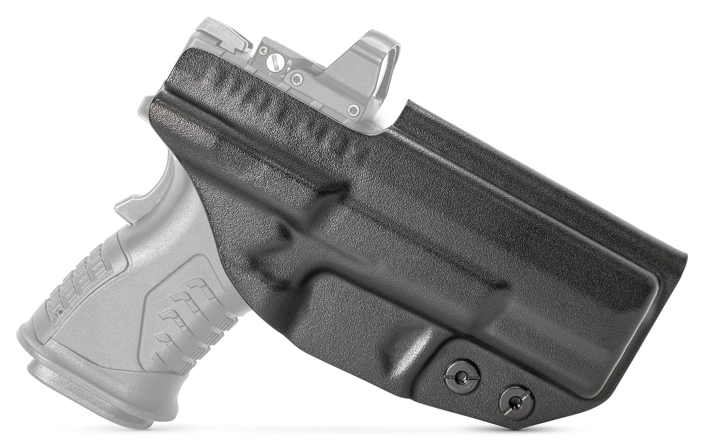 3.8" COMPACT OSP Holster in black on a black Springfield XD-M ELITE firearm