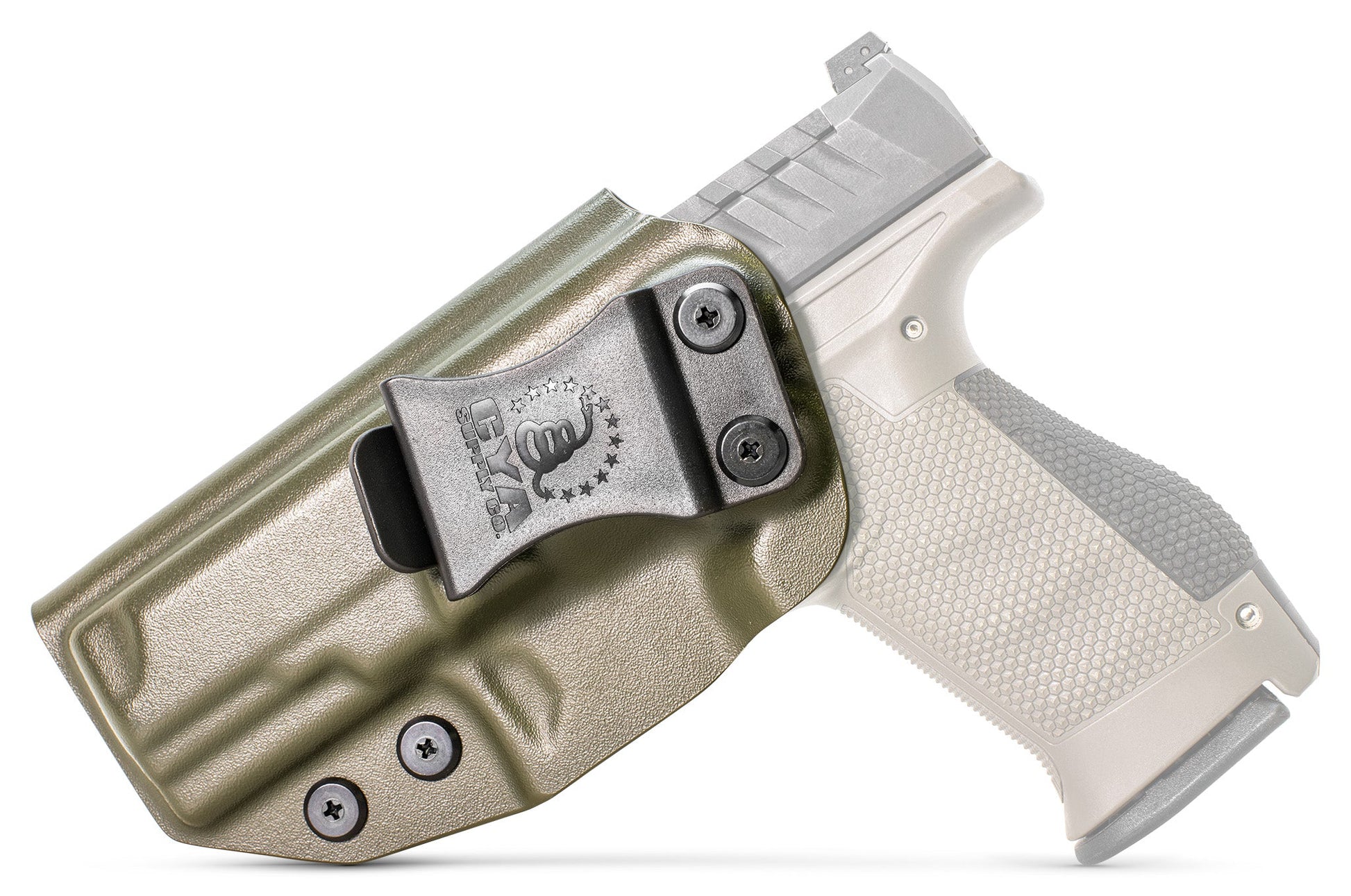 CYA Base IWB Full Size 3.3" Holster in OD green color on a olive colored Springfield XD-S