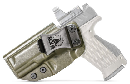 CYA Base IWB Full Size 4" Holster in OD Green color on a silver Walther PDP Compact