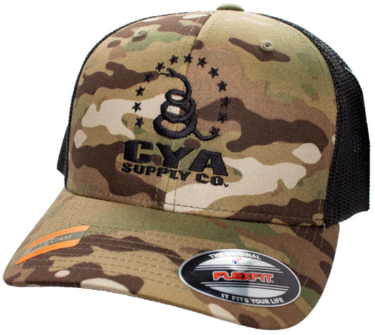 FLEXFIT FITTED RETRO TRUCKER CAP MULTICAM CYA Supply Co.