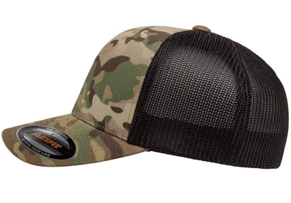 FLEXFIT FITTED RETRO TRUCKER CAP MULTICAM CYA Supply Co.