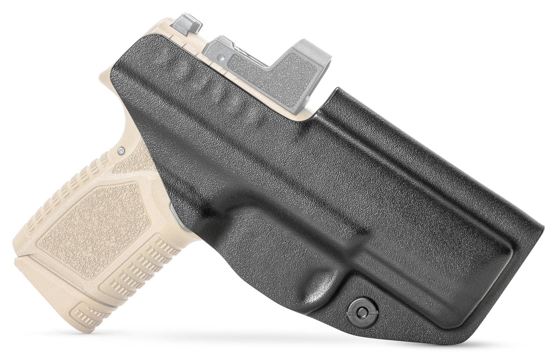 CYA black Base IWB holster on a tan fn reflex handgun