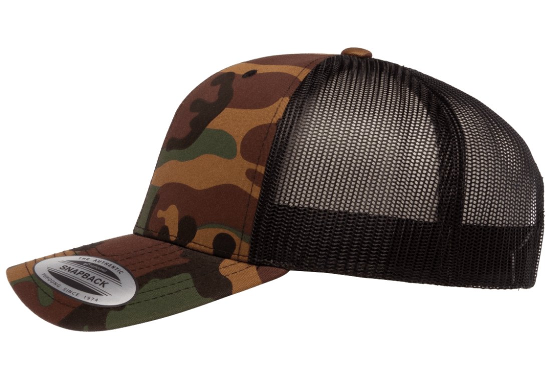 RETRO SNAPBACK TRUCKER FLEXFIT CAP CAMO CYA Supply Co.